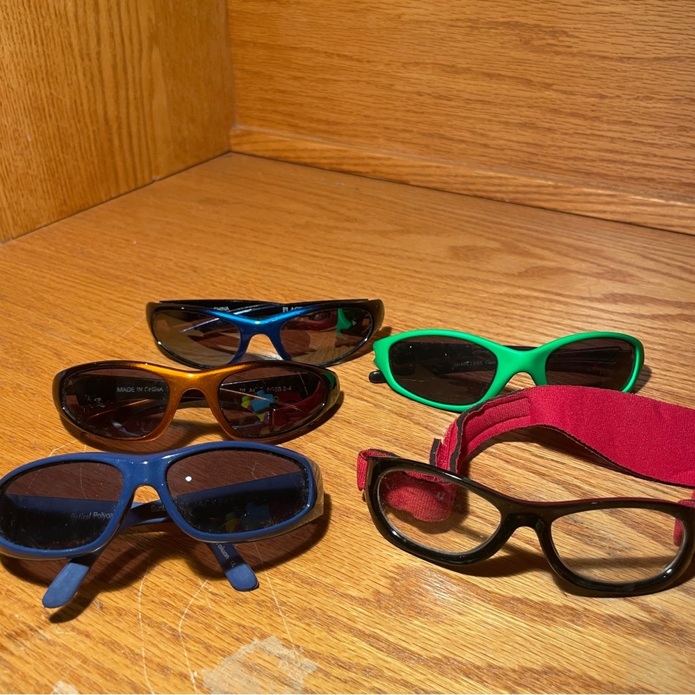 Colorful Kids Sunglasses and Protective Glasses Set